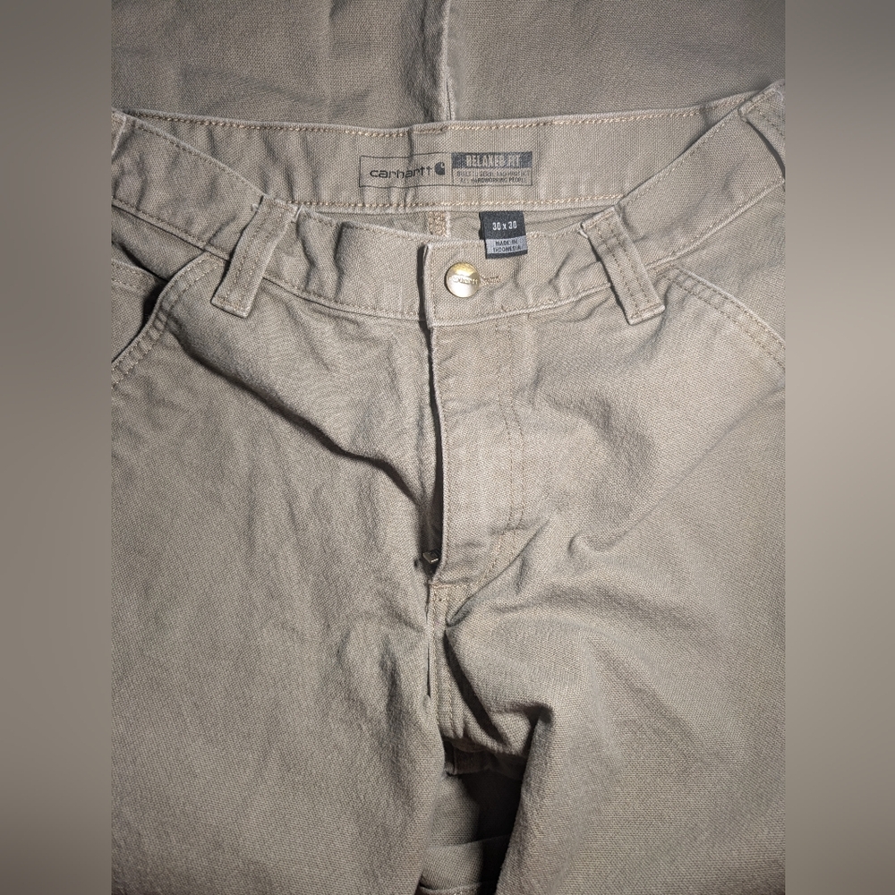 Carhartt Beige Work Pants Size 30x30 - Picture 3 of 11